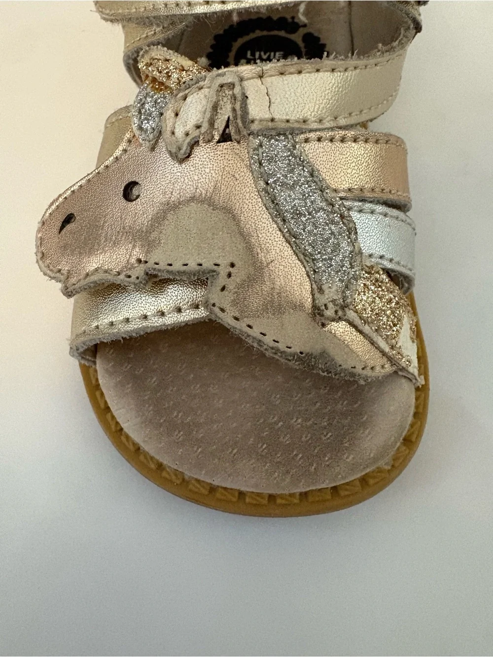 Livie & Luca metallic gold silver unicorn sandals PLAY size 4